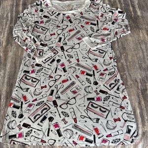 Kate spade sleep gown makeup print  size M